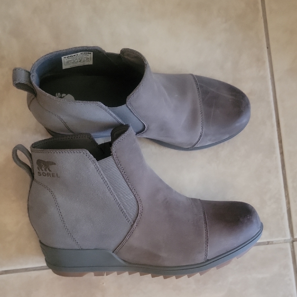 Sorel Charcoal Wedge Ankle Boots